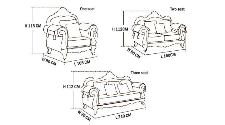 B185 3-Seater Leather Sofa Set
