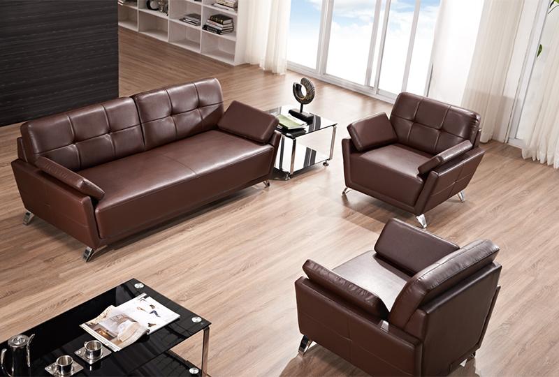  Commercial Brown Leather Sofa Set
