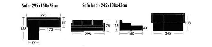 AD159 Storage Sectional Sofa Bed